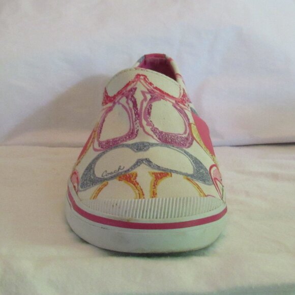 Coach Kaycee White and Multicolor Slip-On Sneakers Size 8B Leatherware Good Cond - Picture 8 of 13